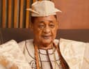 Oba Lamidi Olayiwola Adeyemi III, the 45th Alaafin of Oyo, in royal regalia.